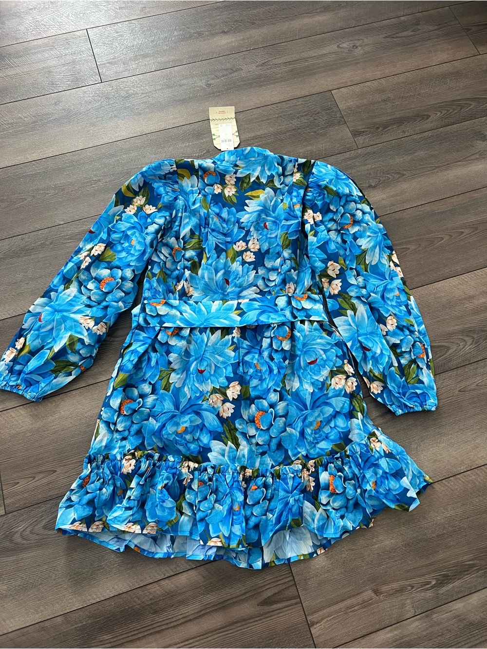 NWT Farm Rio x Anthropologie Long-Sleeve Mini Swing Dress Sz XS - Picture 2 of 8